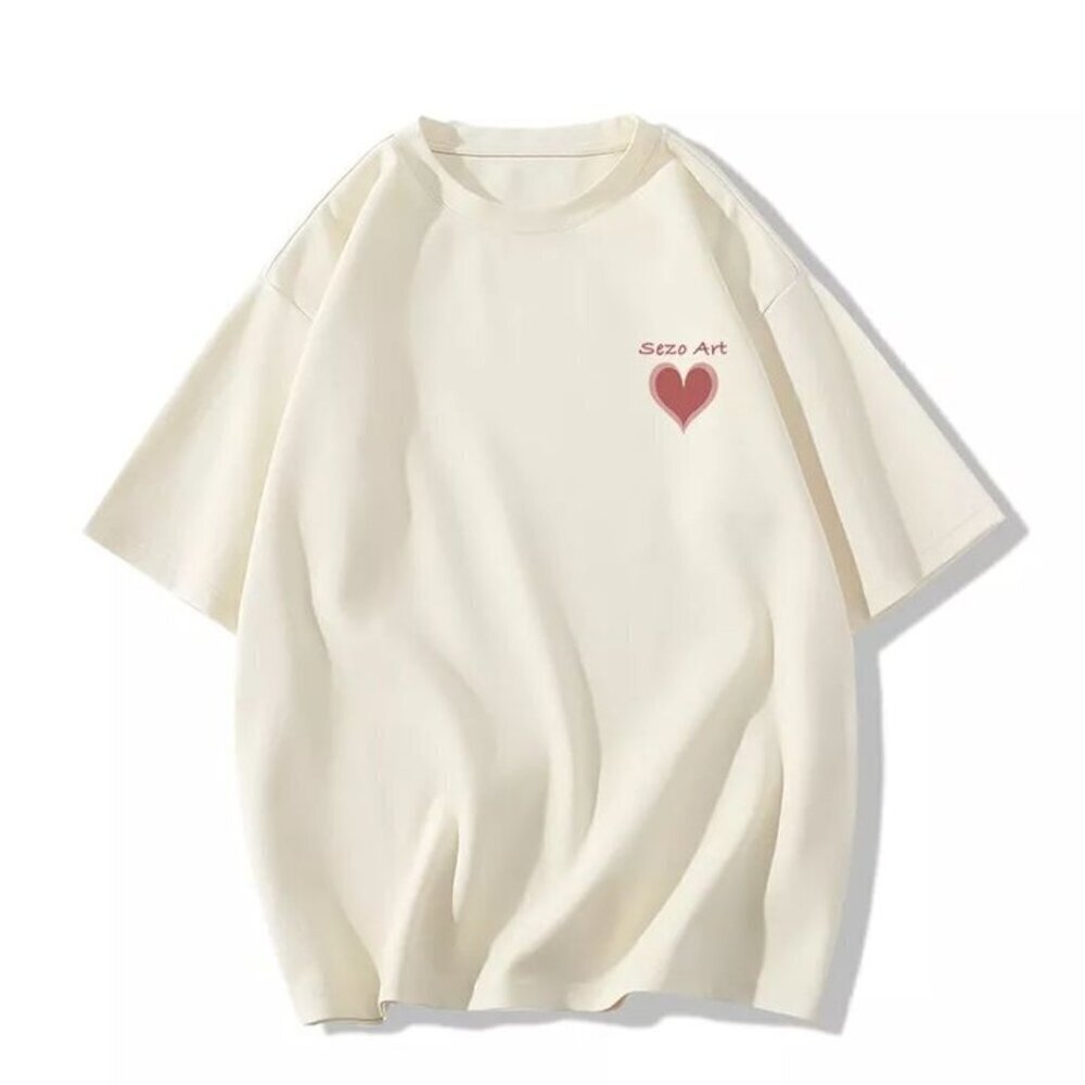 Heart Simple Love Icon Minimal Graphic T-Shirt - Picture 1 of 4